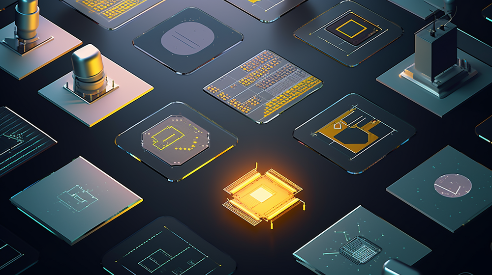 融合科技与艺术 半导体芯片生产制造工厂的插画设计元素与电子元器件批发